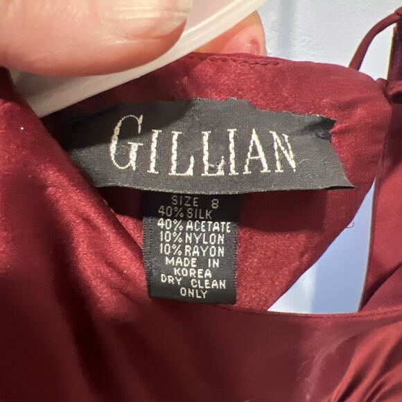 Gillian Velvet And Satin Dark Red Dress Size 8 Open-Back Cocktail Wedding - Picture 9 of 9